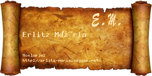 Erlitz Mária névjegykártya